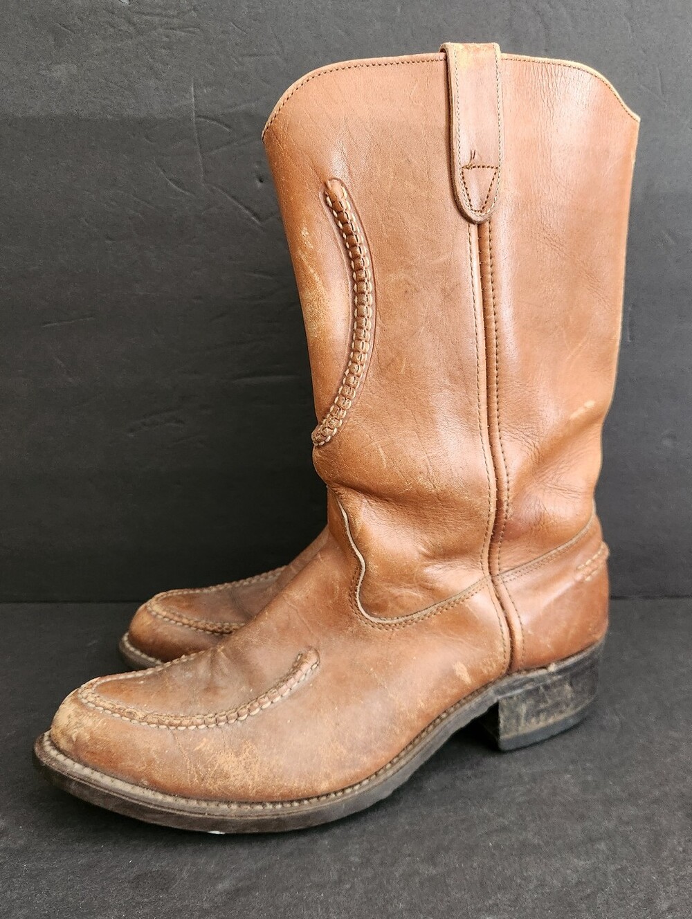 Vintage Double H Hypalon Cowboy Western Work Ranch Moc Toe Mens Size 11D